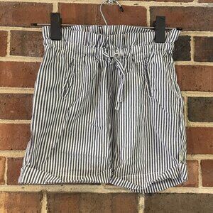 Nui Organics Blue And White Striped Drawstring Shorts